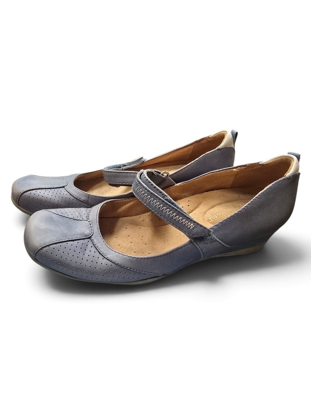 Naturalizer Slate Blue Mary Jane Flats with Wedge